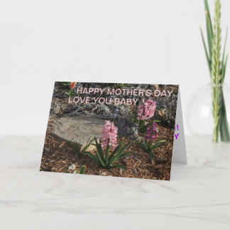 MOTHER'S DAY CARD with FLOWER'S and a STONE