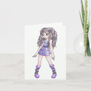 Mother's Day Card with Girl in Purple Dress