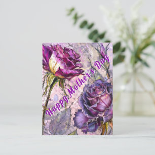 Mother's Day Card with Purple Roses