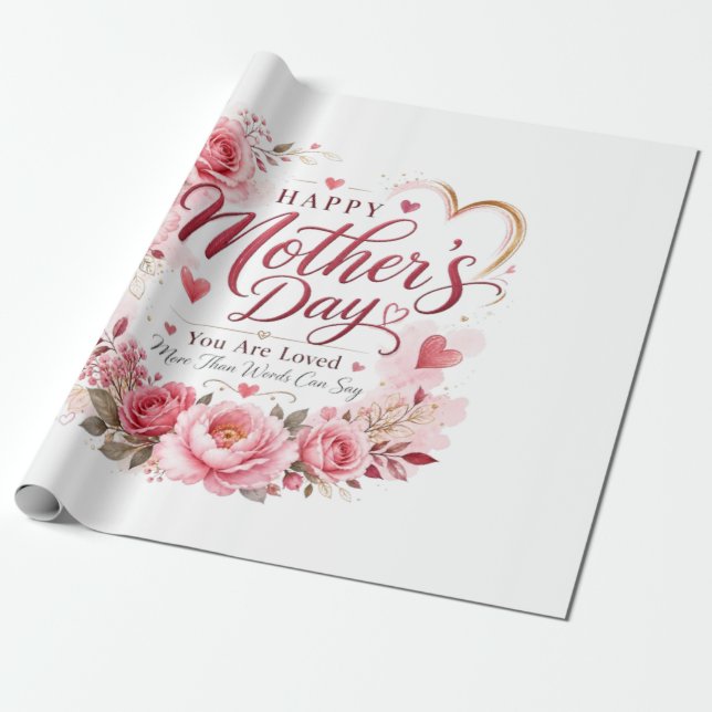 Mothers Day Card Wrapping Paper (Unrolled)