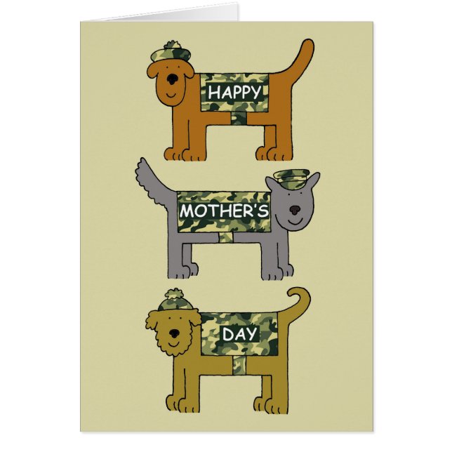 Mother's Day Cartoon Dogs for Deployed Mom (Front)