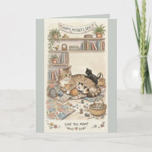 Mother's Day Cat and Kittens Card