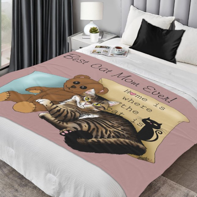 Mother's Day Cat Fleece Blanket (Creator Uploaded)