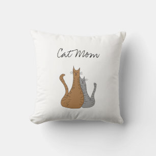 Mother's Day Cat Mom Cute Throw Pillow