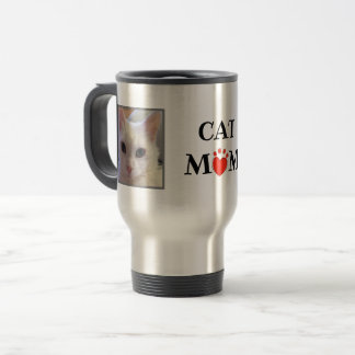 Mother's Day Cat Mom Personalized Photos Travel Mug