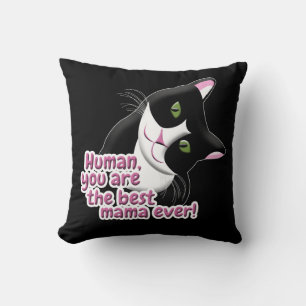 Mother's Day Cat Throw Pillow