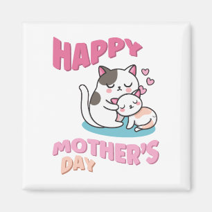 Mother's Day cats, kawaii style Magnet