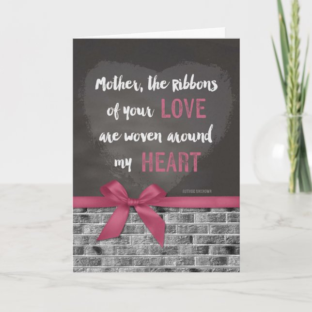 Mother's Day - Chalkboard Ribbons of Love Card (Front)