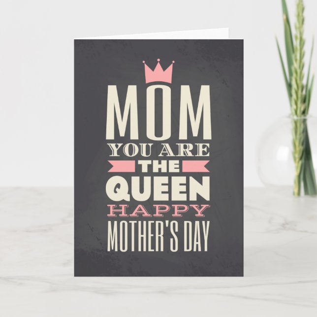 Mother's Day Chalkboard Style Text Design Card (Front)