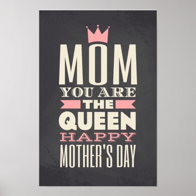 Mother's Day Chalkboard Style Text Design Poster (Front)