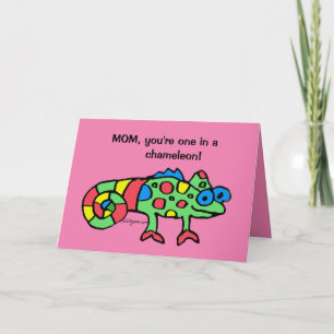 Mother's Day Chameleon Pink Card