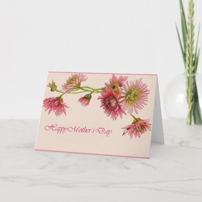 Mother's Day Chrysanthemums Card (Front)