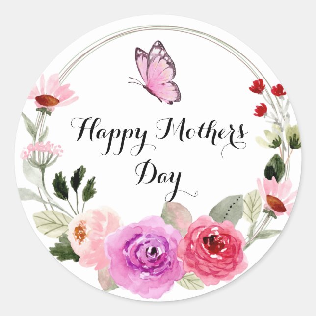 Mothers day Circle sticker (Front)