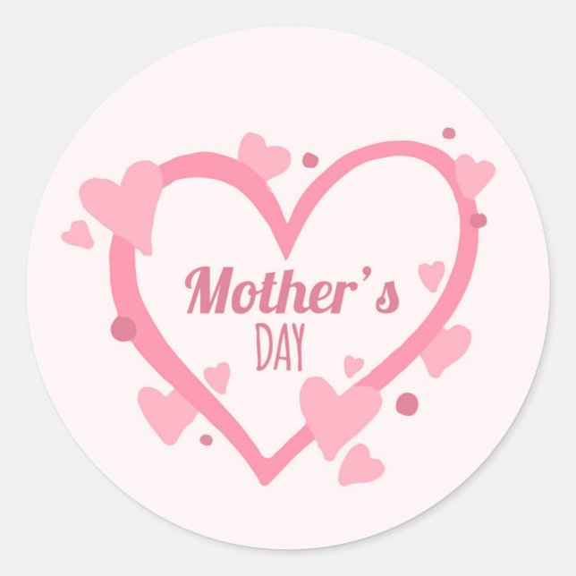 Mother's Day Classic Round Sticker (Front)
