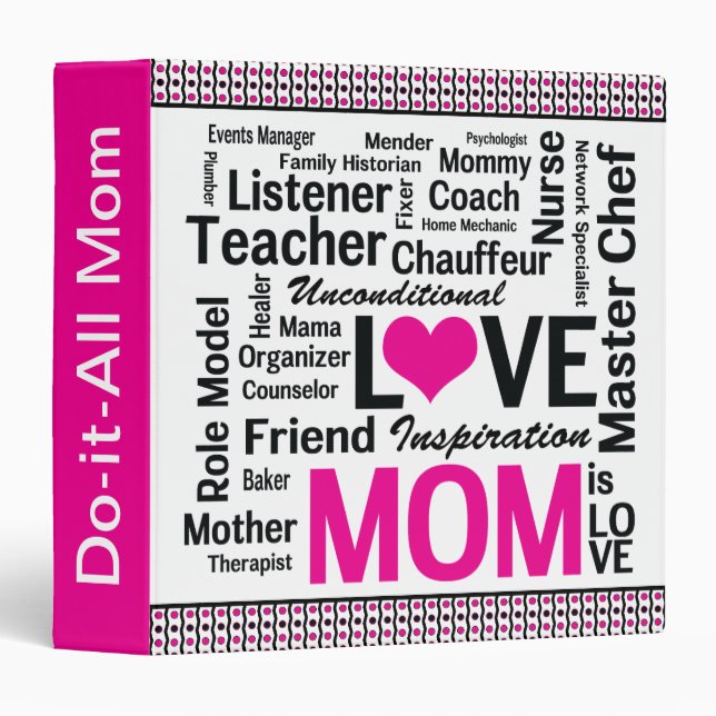 Mother's Day Cookbook For Do-it-All Moms 1.5" Binder (Front/Spine)