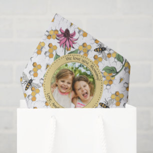 Mothers Day Custom Kids Photo Royal Queen Bee Tissue Paper