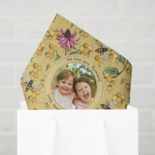 Mothers Day Custom Kids Photo Royal Queen Bee Tissue Paper