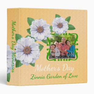 Mother's Day Custom Photo Album Zinnia Garden Binder