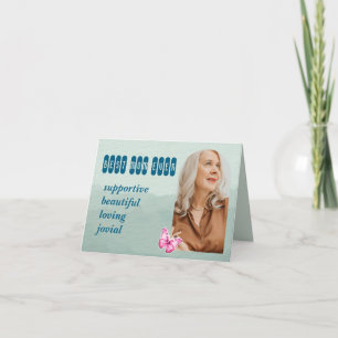 Mother's Day Custom Photo and Words Blue Card