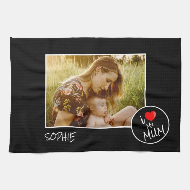 Mothers Day,  Custom Photo – Personalized Kitchen Towel (Horizontal)