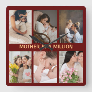 Mother's Day Customizable Gift Custom Pictures Square Wall Clock