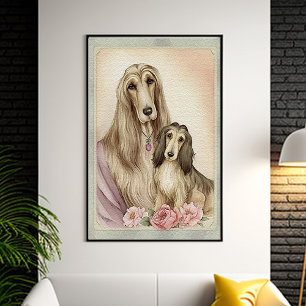 Mothers day Cute Afghan Hound Dog Mom Poster