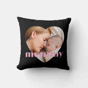 mothers day  cute heart photo Throw Pillow