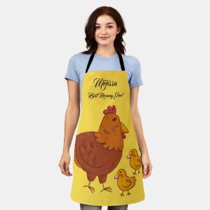 Mother's Day Cute Hen with Chicks. Apron