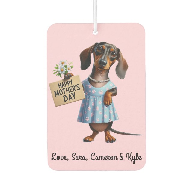 Mother's Day Dachshund Air Freshener (Front)