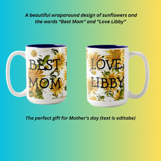 Mother's Day Daisy Pattern Two-Tone Coffee Mug
