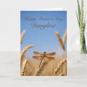 Mothers Day Daughter Golden Dragonfly Card