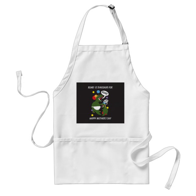 Mothers Day Daughter Mom Dinosaur Roar Personalize Standard Apron (Front)