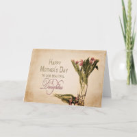 MOTHER'S DAY - DAUGHTER - VINTAGE TULIPS