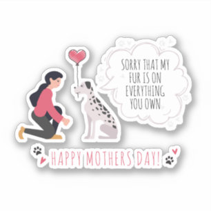 Mothers Day Dog Mom Funny Paws Love Heart