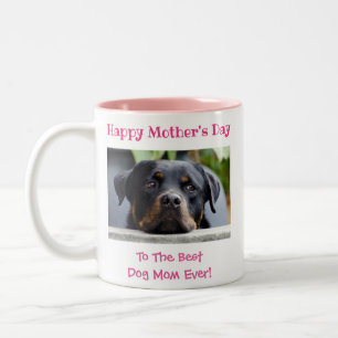 Mothers Day Dog Mom World's Best Ever Pet Photo Two-Tone Coffee Mug