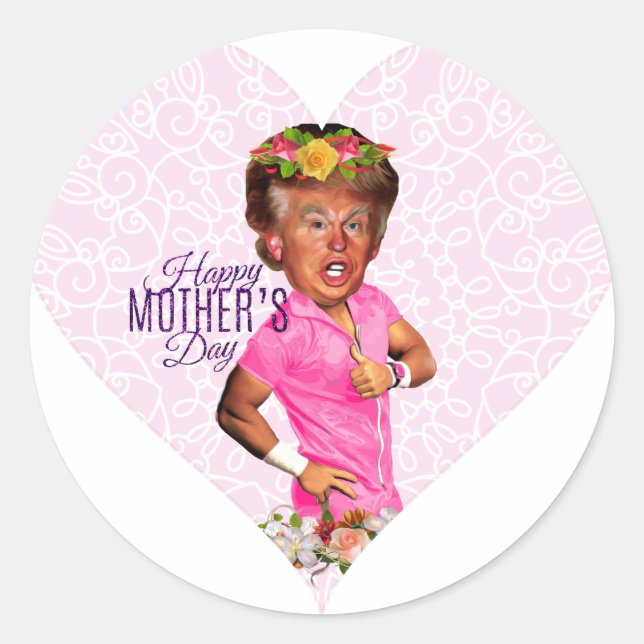mothers day donald trump classic round sticker (Front)