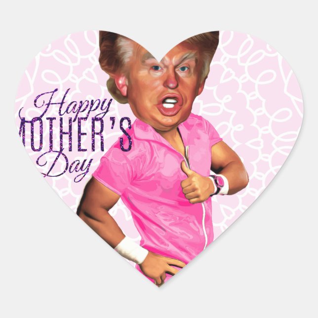 mothers day donald trump heart sticker (Front)
