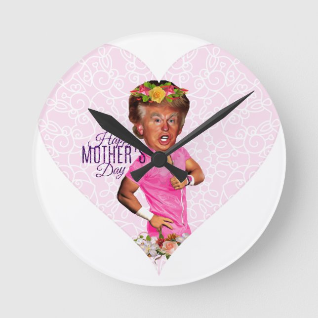 mothers day donald trump round clock (Front)