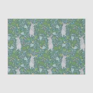 Mother's Day Easter White Bunny in Spring Garden Tissue Paper