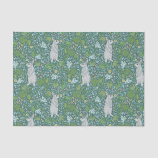 Mother's Day Easter White Bunny in Spring Garden Tissue Paper