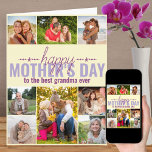 Mothers Day Editable Best Grandma Ever 8 Photo Card<br><div class="desc">Personalized Mother's Day card which you can customize for anyone! The photo template is ready for you to add 8 of your favourite photos and personalize the text inside and out. The sample wording on the front reads "happy mother's day to the best grandma ever" and you could customize this...</div>