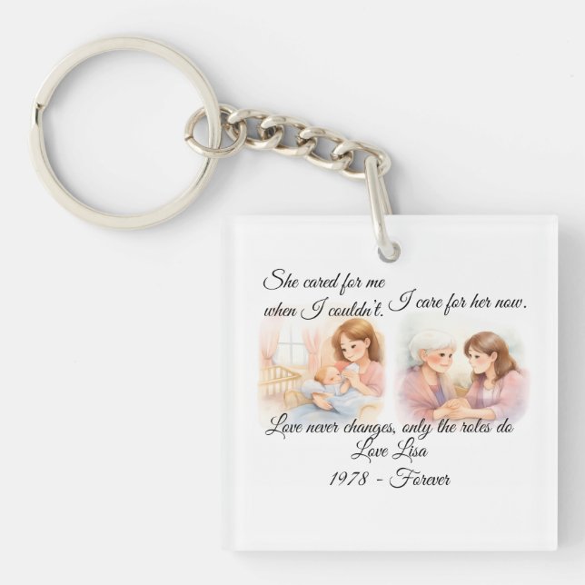 Mother's Day Elders Care  Throw Pillow Keychain (Front)