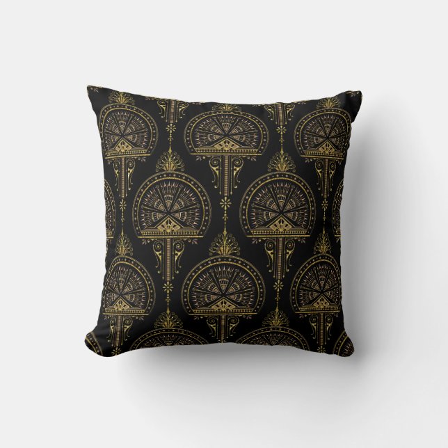 Mothers Day Elegant Gold and Black  Throw Pillow (Front)