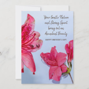 Mother's Day Elegant Pink Azalea Flower Thank You Card