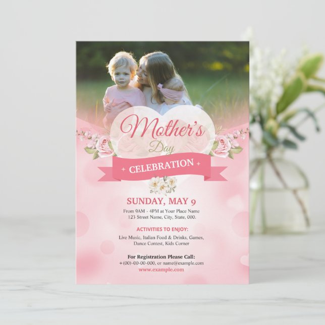 Mothers Day Event Invitation Flyer Template (Standing Front)