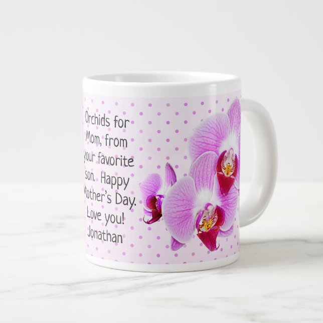 Mothers Day - Exotic Orchids Floral Photography Large Coffee Mug (Front Right)