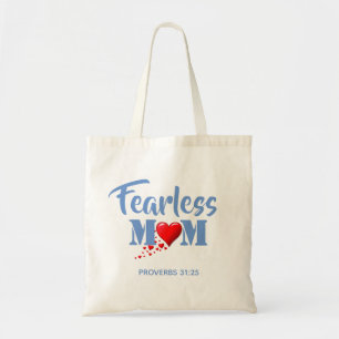 MOTHER'S DAY Fearless Mom Hearts Blue Tote Bag