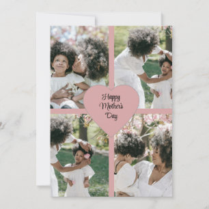Mother's Day Flat Holiday Card with Photo Collage