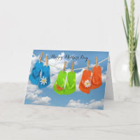 Mother's Day-flip-flops hanging on a clothesline