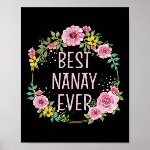 Mothers Day Floral Best Nanay Ever Filipino Mom  Poster